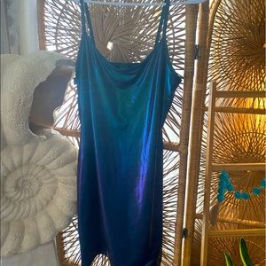 Blue shimmer metallic dress